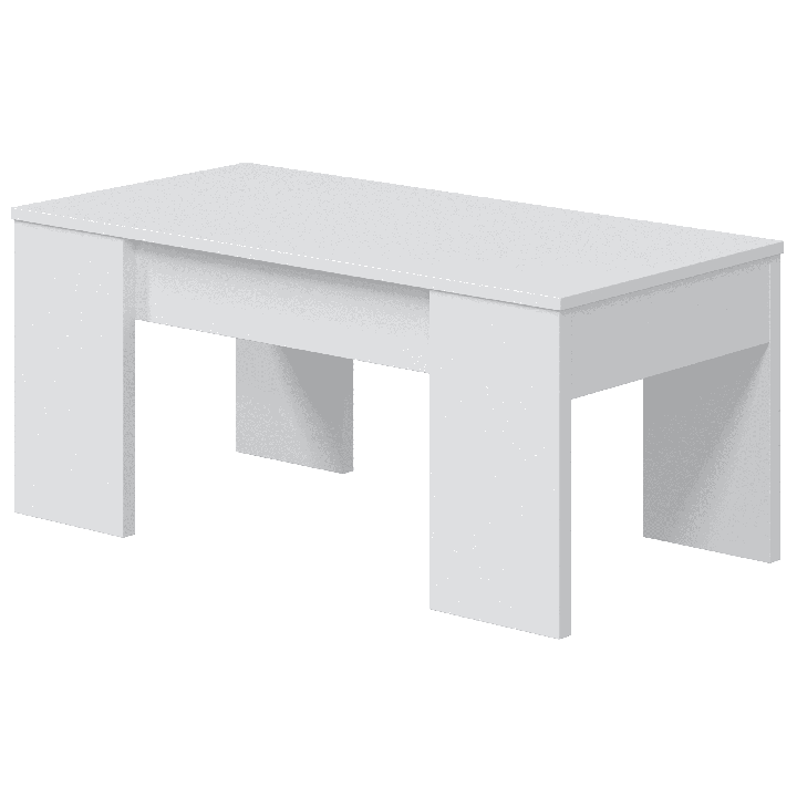 Table basse avec plateau relevable Blanc