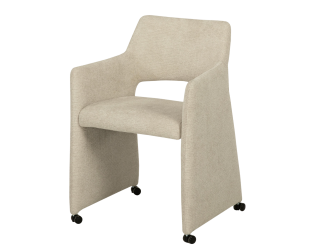 Chaise avec acoudoirs Jones en tissu beige