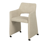 Chaise avec acoudoirs Jones en tissu beige