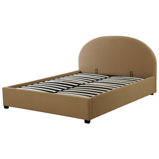 Lit coffre arrondie 140 x 190 cm Camel 66102