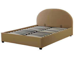 Lit coffre arrondie 140 x 190 cm Camel 66102