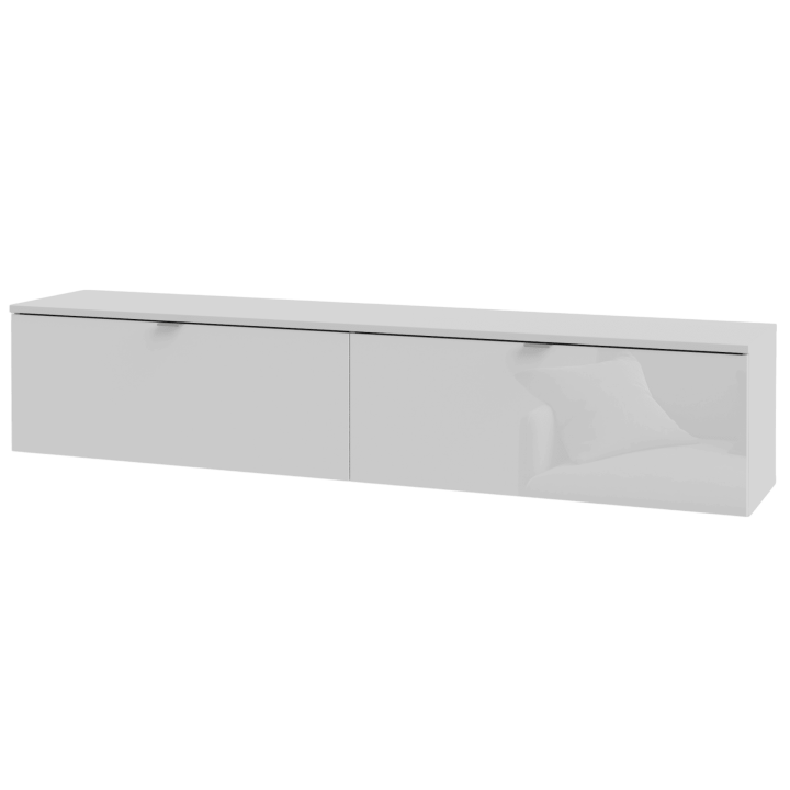 Meuble tv suspendu 180 cm Libertad blanc brillant
