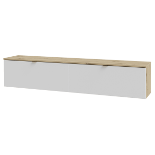 Meuble tv suspendu Libertad 180 cm artisan et blanc