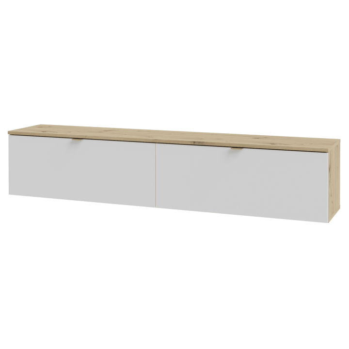 Meuble tv suspendu Libertad 180 cm artisan et blanc