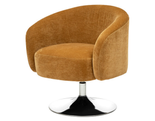 Edith - Fauteuil pivotant chenille ocre