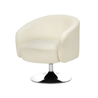 Fauteuil Pivotant Edith bouclette blanc