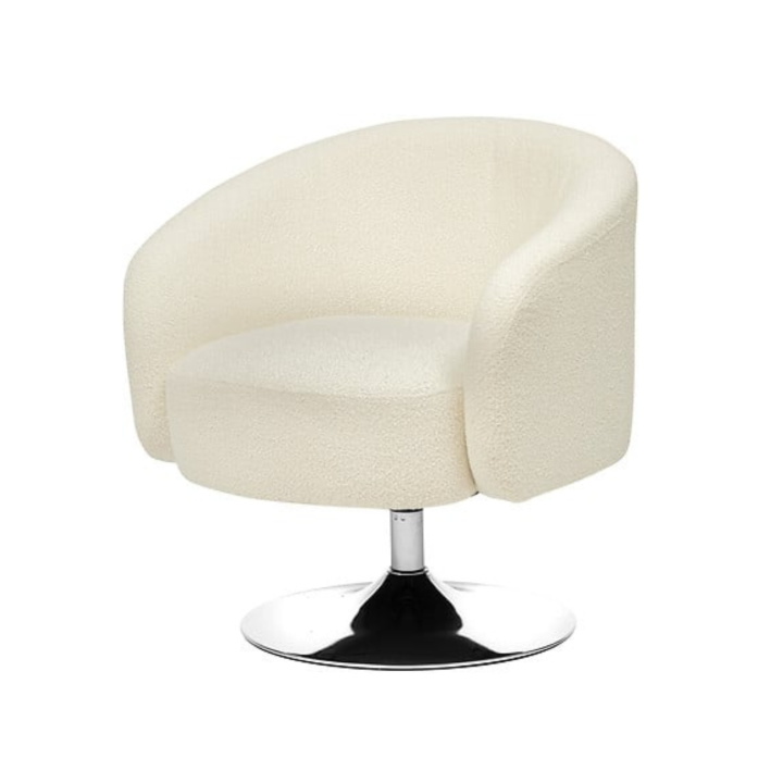 Fauteuil Pivotant Edith bouclette blanc