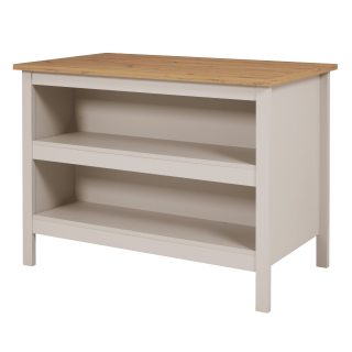 Table bar avec rangement  Emmilia Chêne artisan et cachemire