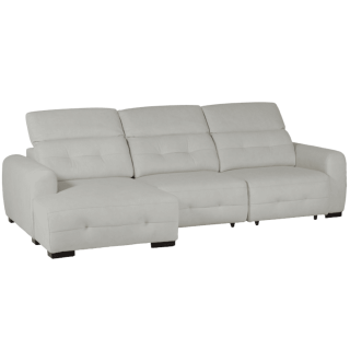 Salon d'angle gauche Saphire avec assise coulissantes blanc