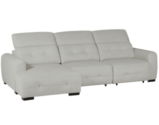 Salon d'angle gauche Saphire avec assise coulissantes blanc