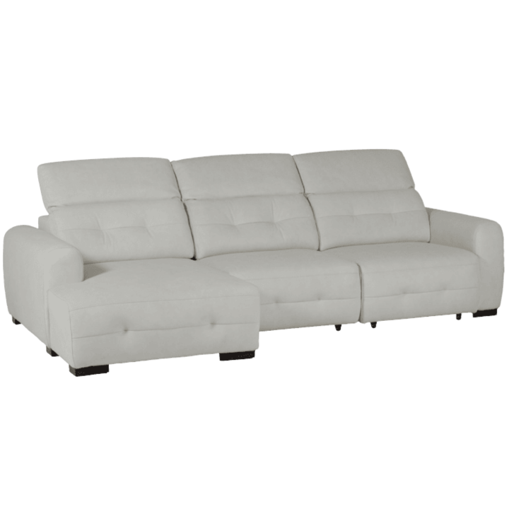 Salon d'angle gauche Saphire avec assise coulissantes blanc
