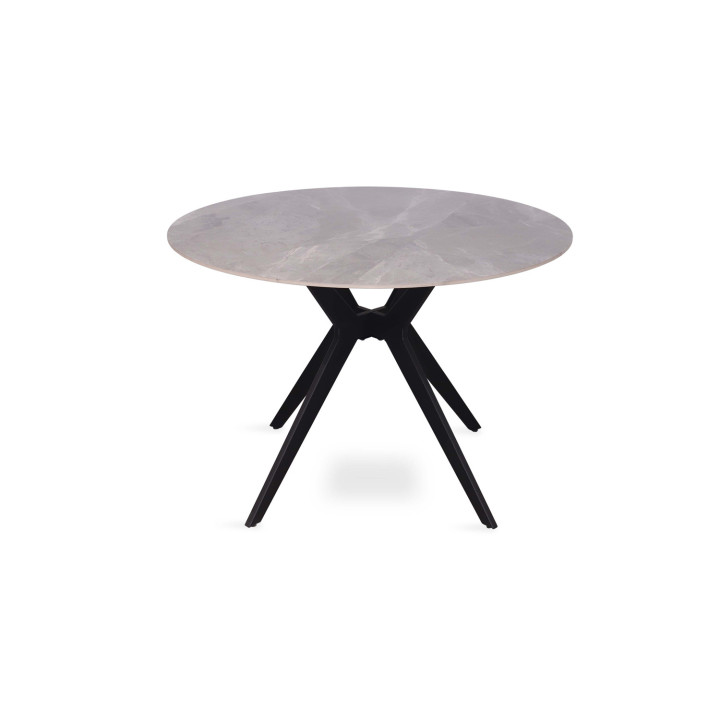Table Appolo 110 cm pierre brillante gris