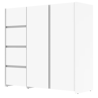Enfilade 2 portes et 4 tiroirs Mosaik blanc ( sur commande )
