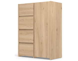 Enfilade 1 porte et 4 tiroirs Mosaik décor hickory ( sur commande )