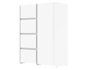 Enfilade Mosaik 1 porte et 4 tiroirs en décor blanc ( sur commande )