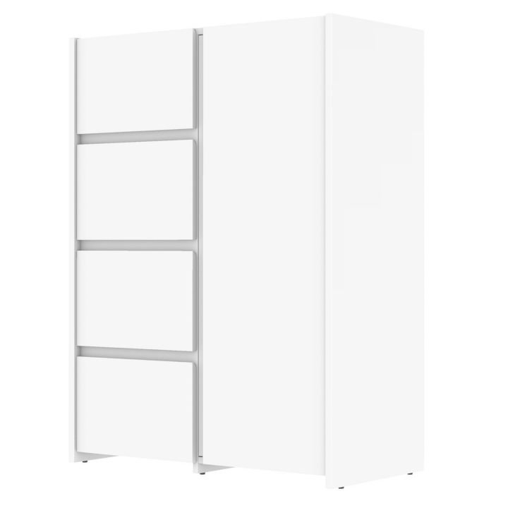 Enfilade Mosaik 1 porte et 4 tiroirs en décor blanc ( sur commande )