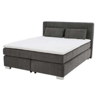 Lit Boxspring chenille gris foncé