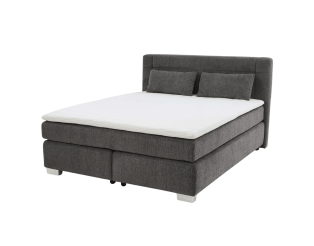 Lit Boxspring chenille gris foncé