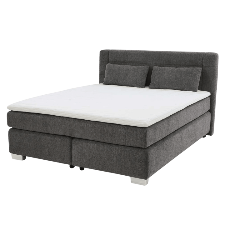 Lit Boxspring chenille gris foncé