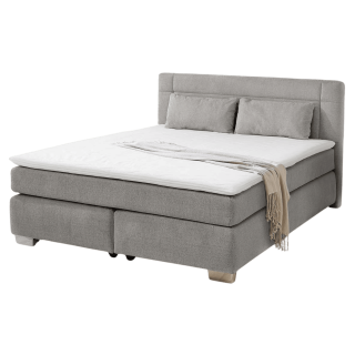 Lit Boxspring Romana chenille gris clair