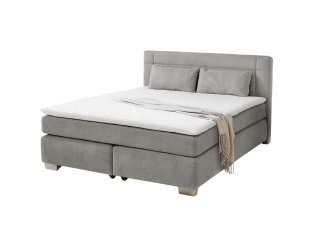 Lit Boxspring Romana chenille gris clair