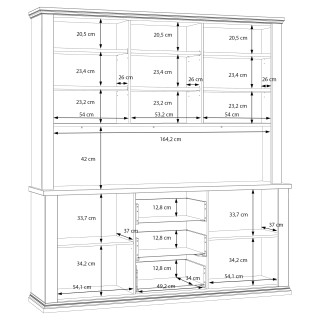 Buffet 4 portes haut + bas Pontypool Q,214