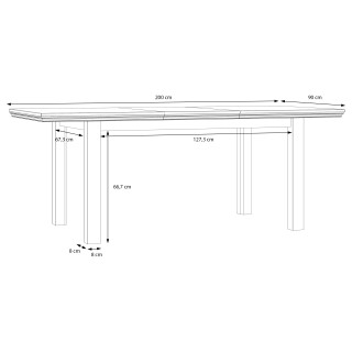 Table rectangulaire extensible Pontypool q,245