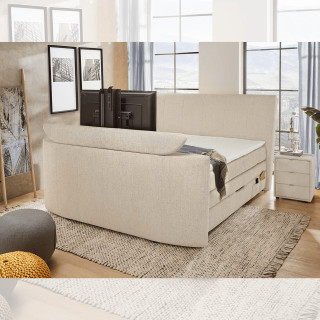 Lit Boxspring 180 x 200 cm Bel Air chenille beige