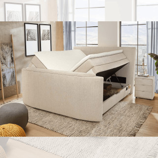 Lit Boxspring 180 x 200 cm Bel Air chenille beige