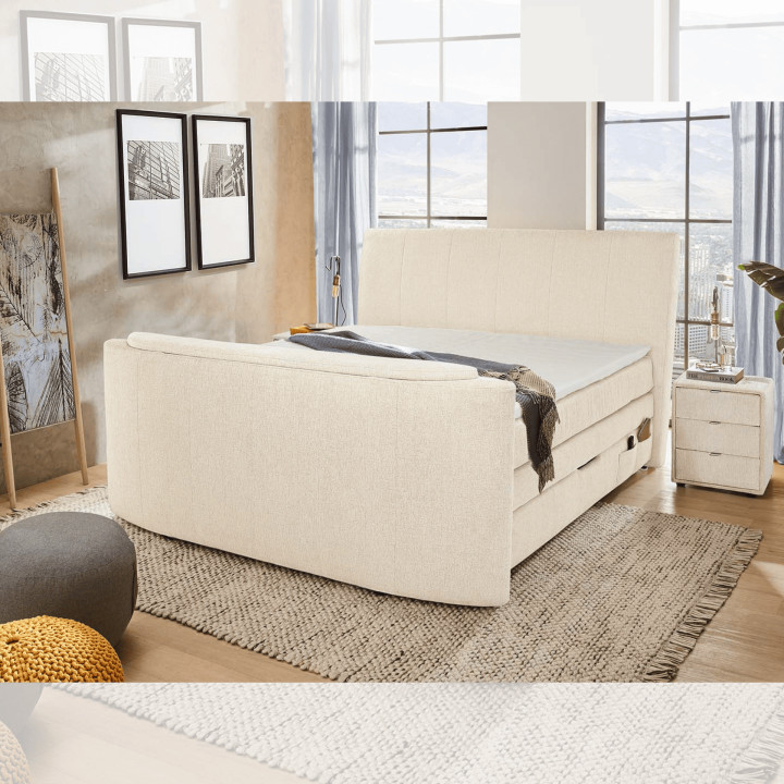 Lit Boxspring Bel Air 180 cm Beige