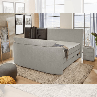 Lit Boxspring 180 cm x 200 cm Bel Air chenille gris
