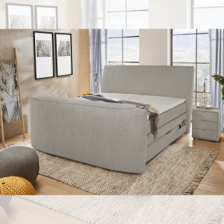 Lit Boxspring 180 cm x 200 cm Bel Air chenille gris