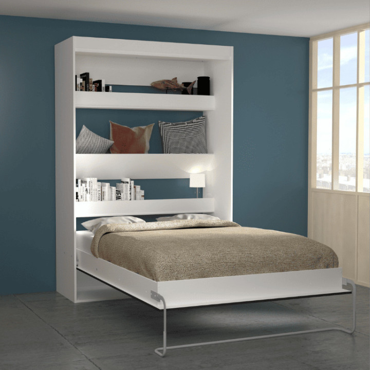 Lit abattant Blanc Home 140 x 190 cm Lift