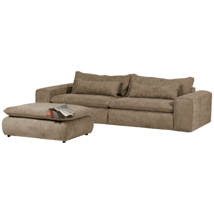 Pouf Venice en tissu gris