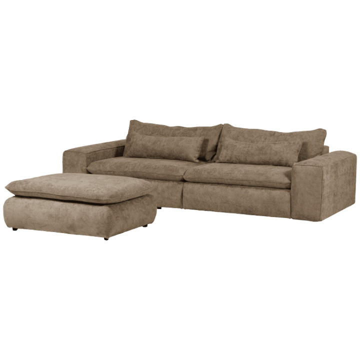 Pouf Venice en tissu gris