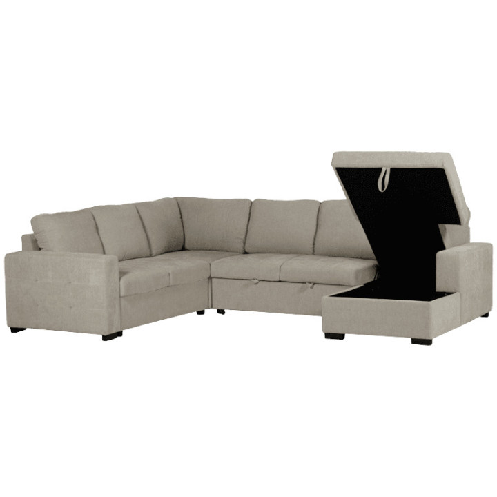 Salon d'angle Olivia convertible avec coffre de rangement