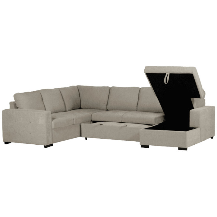 Salon d'angle Olivia convertible avec coffre de rangement
