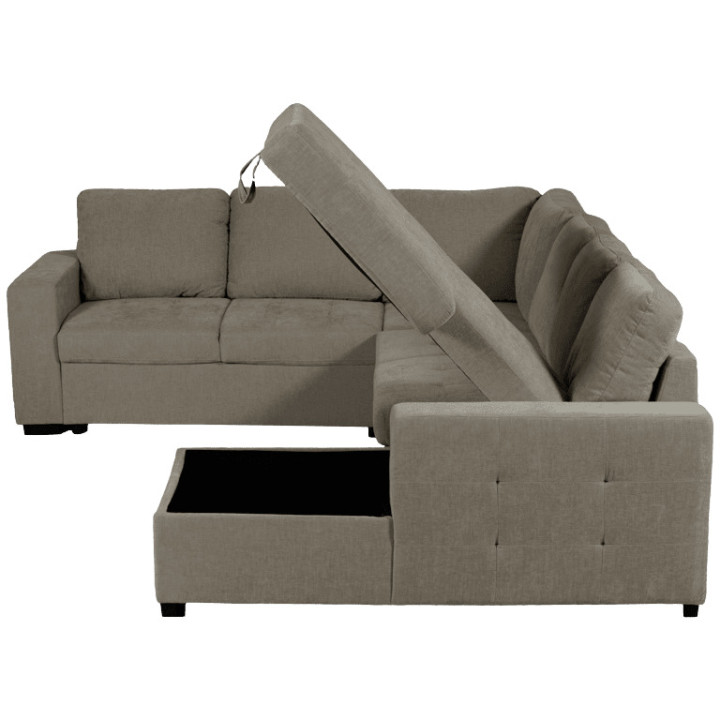 Salon d'angle Olivia convertible avec coffre de rangement