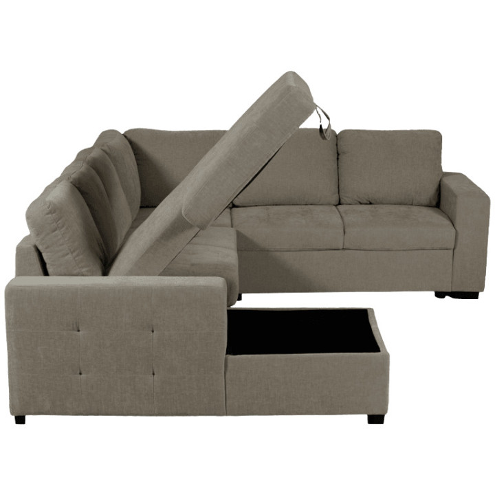 Salon d'angle Olivia convertible avec coffre de rangement