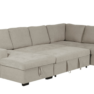 Salon d'angle Olivia convertible avec coffre de rangement
