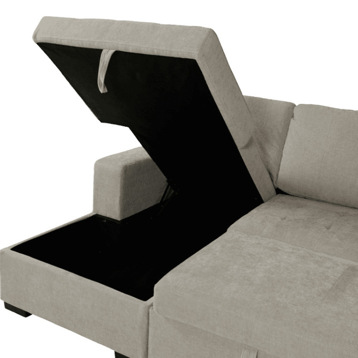 Salon d'angle Olivia convertible avec coffre de rangement