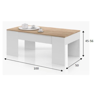 Table basse à plateau relevable Chêne canadian