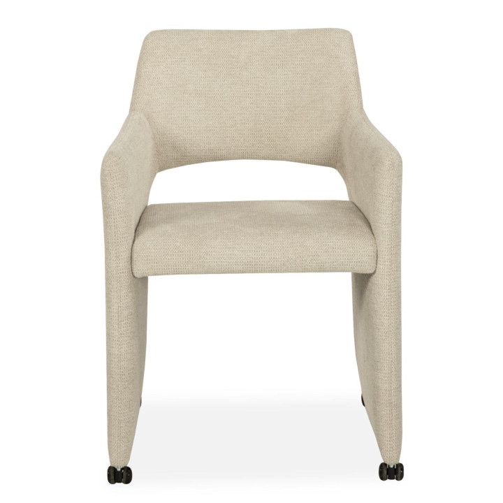 Chaise avec acoudoirs Jones en tissu beige