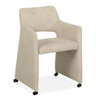 Chaise avec acoudoirs Jones en tissu beige