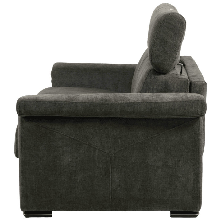 Canapé lit Colosseo 140 cm tissu merlin anthracite