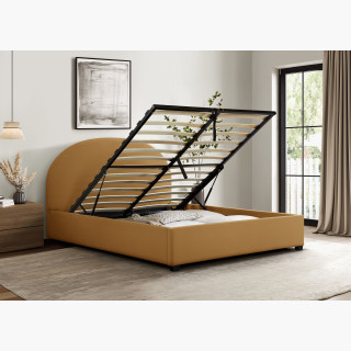 Lit coffre arrondie 140 x 190 cm Camel 66102
