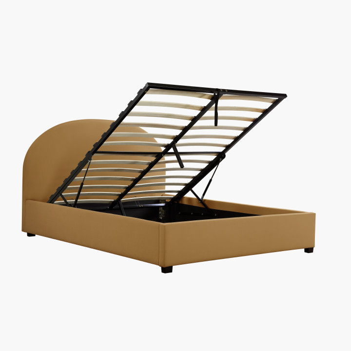 Lit coffre arrondie 140 x 190 cm Camel 66102