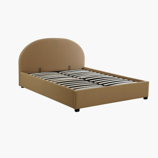 Lit coffre arrondie 140 x 190 cm Camel 66102
