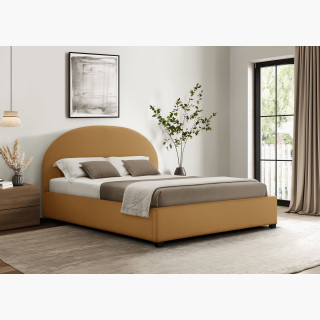 Lit coffre arrondie 140 x 190 cm Camel 66102