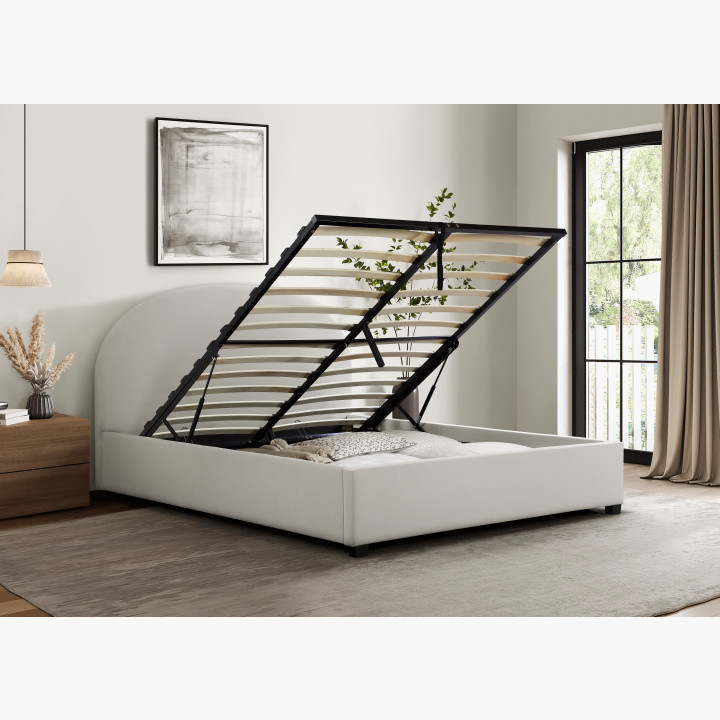 Lit arrondie 140 x 190 cm Ecru 66101